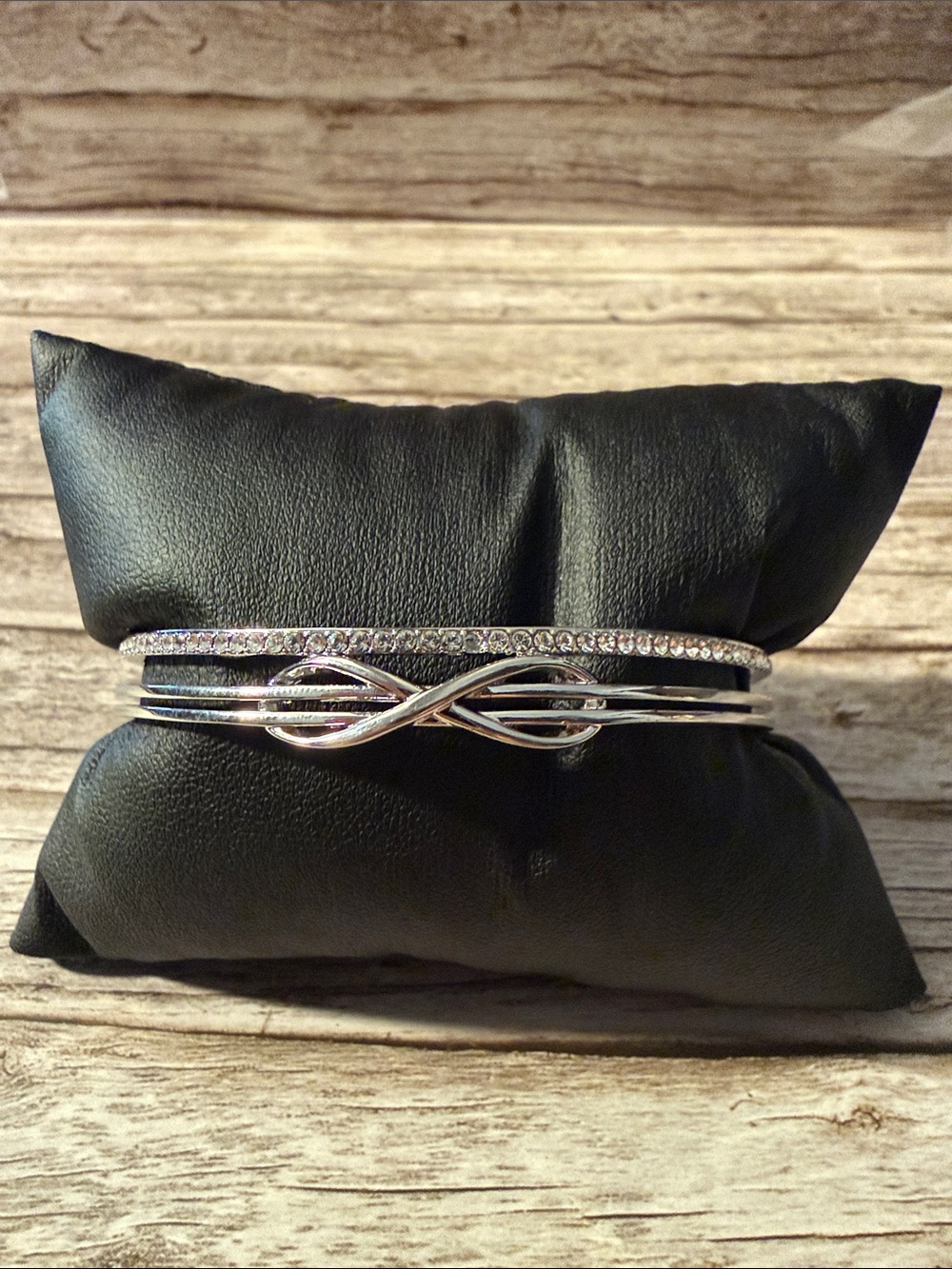 Silver Infinity Stack Adjustable Bracelet Stainless Steel